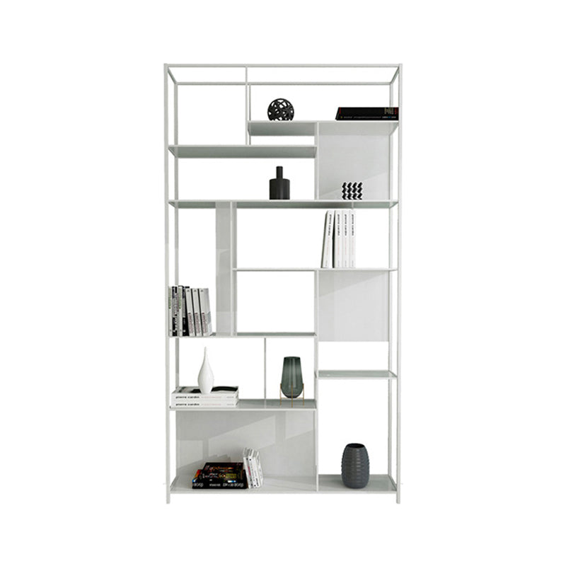 Metal Industrial Etagere Bookshelf Vertical Iron Open Bookshelf for Office White Clearhalo 'Bookcases' 'furn' 'furn_bookcases' 'Furniture' 'furniture_bookcases' 'kitchen' 'kitchen_bookcases' 'Living Room Furniture' 'Office Furniture' 4719383