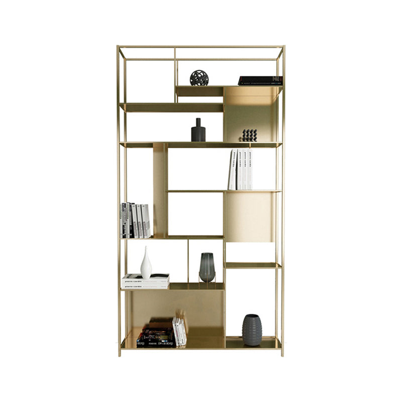 Metal Industrial Etagere Bookshelf Vertical Iron Open Bookshelf for Office Gold Clearhalo 'Bookcases' 'furn' 'furn_bookcases' 'Furniture' 'furniture_bookcases' 'kitchen' 'kitchen_bookcases' 'Living Room Furniture' 'Office Furniture' 4719385