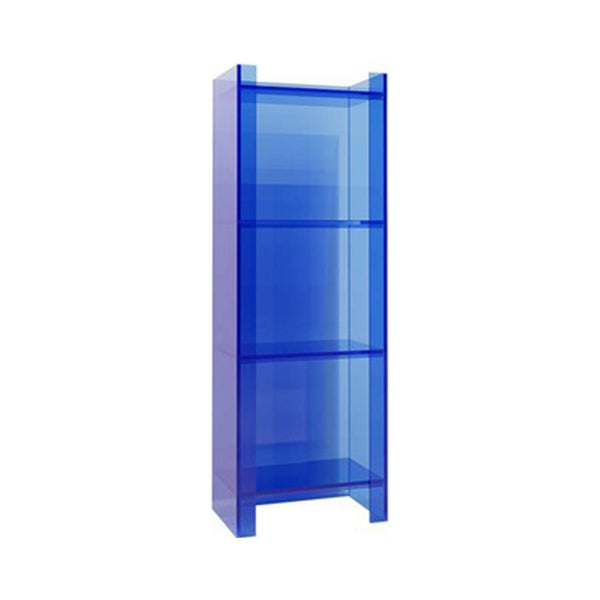 Glam Acrylic Standard Bookshelf Closed Back Vertical Bookshelf for Living Room 15.7"L x 9.8"W x 46.5"H Blue Clearhalo 'Bookcases' 'furn' 'furn_bookcases' 'Furniture' 'furniture_bookcases' 'kitchen' 'kitchen_bookcases' 'Living Room Furniture' 'Office Furniture' 4719406