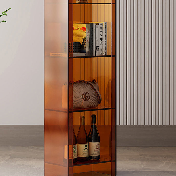 Glam Acrylic Standard Bookshelf Closed Back Vertical Bookshelf for Living Room Clearhalo 'Bookcases' 'furn' 'furn_bookcases' 'Furniture' 'furniture_bookcases' 'kitchen' 'kitchen_bookcases' 'Living Room Furniture' 'Office Furniture' 4719411