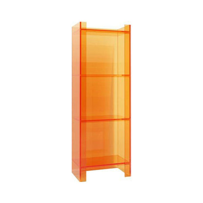 Glam Acrylic Standard Bookshelf Closed Back Vertical Bookshelf for Living Room 15.7"L x 9.8"W x 46.5"H Orange Clearhalo 'Bookcases' 'furn' 'furn_bookcases' 'Furniture' 'furniture_bookcases' 'kitchen' 'kitchen_bookcases' 'Living Room Furniture' 'Office Furniture' 4719423