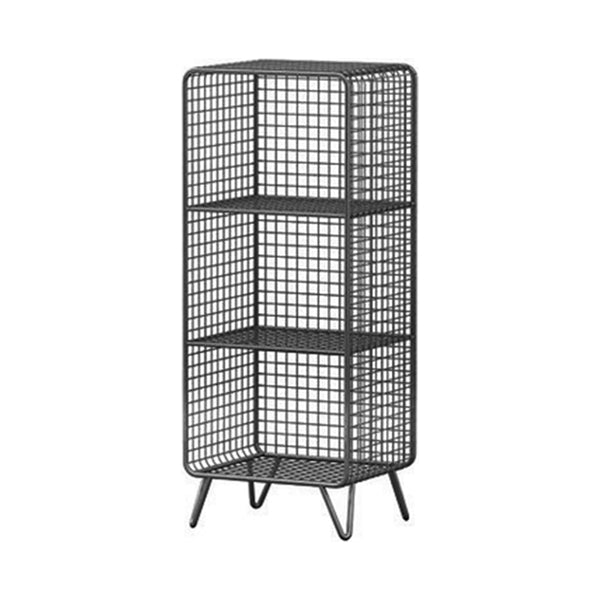 Closed Back Industrial Standard Bookshelf Iron Vertical Bookshelf for Bedroom 14"L x 12"W x 35"H Black Clearhalo 'Bookcases' 'furn' 'furn_bookcases' 'Furniture' 'furniture_bookcases' 'kitchen' 'kitchen_bookcases' 'Living Room Furniture' 'Office Furniture' 4719430