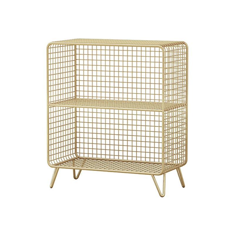 Closed Back Industrial Standard Bookshelf Iron Vertical Bookshelf for Bedroom 24"L x 12"W x 28"H Gold Clearhalo 'Bookcases' 'furn' 'furn_bookcases' 'Furniture' 'furniture_bookcases' 'kitchen' 'kitchen_bookcases' 'Living Room Furniture' 'Office Furniture' 4719433