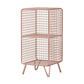 Closed Back Industrial Standard Bookshelf Iron Vertical Bookshelf for Bedroom 14"L x 12"W x 26"H Rose Gold Clearhalo 'Bookcases' 'furn' 'furn_bookcases' 'Furniture' 'furniture_bookcases' 'kitchen' 'kitchen_bookcases' 'Living Room Furniture' 'Office Furniture' 4719438