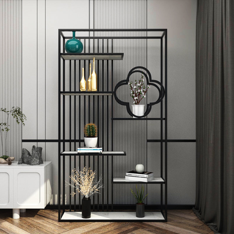71"H Bookshelf Glam Style Open Back Bookcase for Home Office Study Room Clearhalo 'Bookcases' 'furn' 'furn_bookcases' 'Furniture' 'furniture_bookcases' 'kitchen' 'kitchen_bookcases' 'Living Room Furniture' 'Office Furniture' 4719451