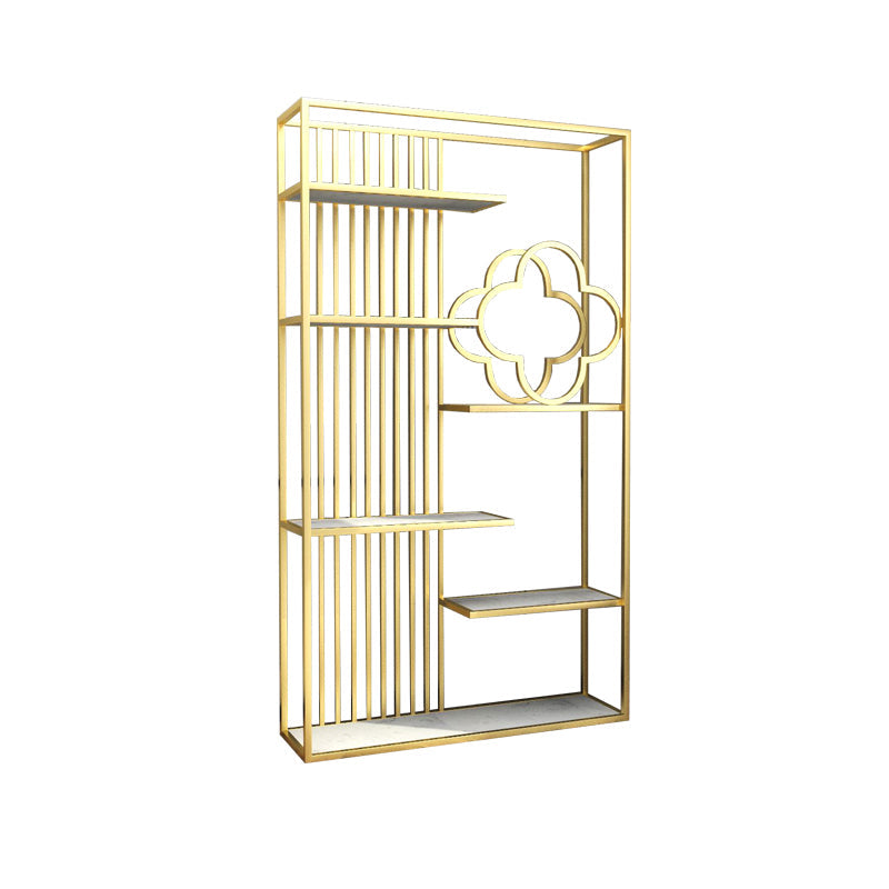 71"H Bookshelf Glam Style Open Back Bookcase for Home Office Study Room 35.4"L x 11.8"W x 70.9"H Gold Clearhalo 'Bookcases' 'furn' 'furn_bookcases' 'Furniture' 'furniture_bookcases' 'kitchen' 'kitchen_bookcases' 'Living Room Furniture' 'Office Furniture' 4719454