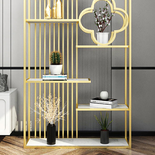 71"H Bookshelf Glam Style Open Back Bookcase for Home Office Study Room Clearhalo 'Bookcases' 'furn' 'furn_bookcases' 'Furniture' 'furniture_bookcases' 'kitchen' 'kitchen_bookcases' 'Living Room Furniture' 'Office Furniture' 4719455