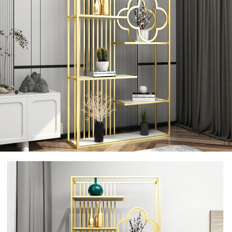 71"H Bookshelf Glam Style Open Back Bookcase for Home Office Study Room Clearhalo 'Bookcases' 'furn' 'furn_bookcases' 'Furniture' 'furniture_bookcases' 'kitchen' 'kitchen_bookcases' 'Living Room Furniture' 'Office Furniture' 4719457