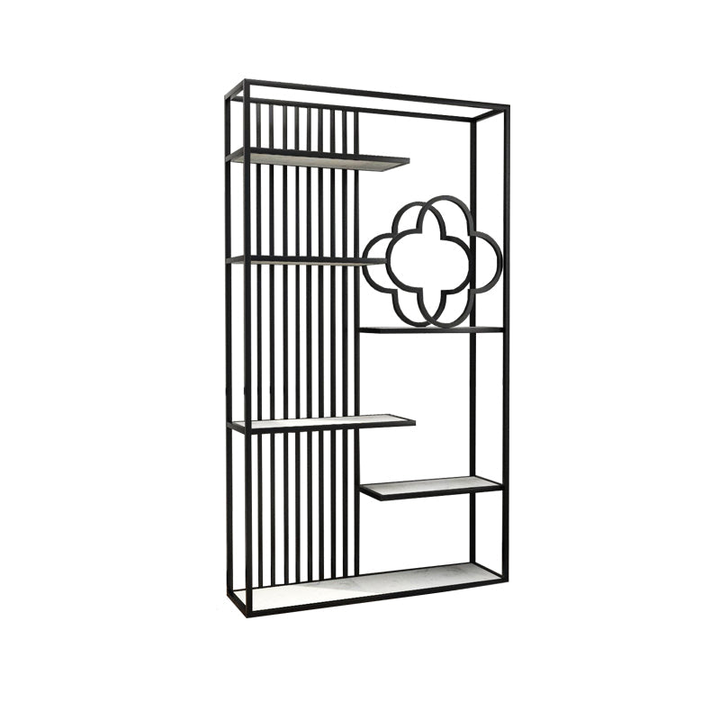 71"H Bookshelf Glam Style Open Back Bookcase for Home Office Study Room 23.6"L x 11.8"W x 70.9"H Black Clearhalo 'Bookcases' 'furn' 'furn_bookcases' 'Furniture' 'furniture_bookcases' 'kitchen' 'kitchen_bookcases' 'Living Room Furniture' 'Office Furniture' 4719458