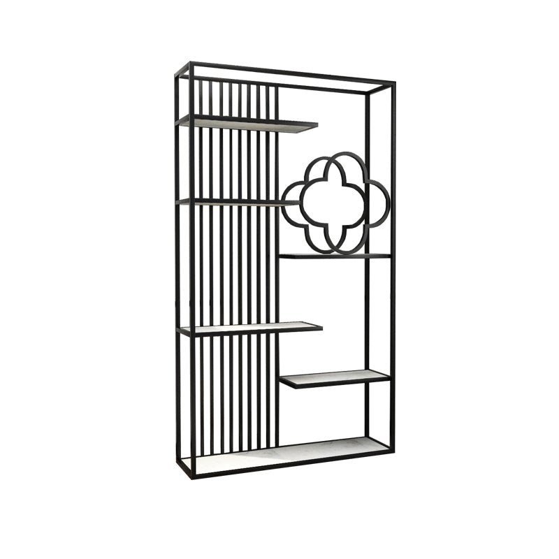 71"H Bookshelf Glam Style Open Back Bookcase for Home Office Study Room 35.4"L x 11.8"W x 70.9"H Black Clearhalo 'Bookcases' 'furn' 'furn_bookcases' 'Furniture' 'furniture_bookcases' 'kitchen' 'kitchen_bookcases' 'Living Room Furniture' 'Office Furniture' 4719460