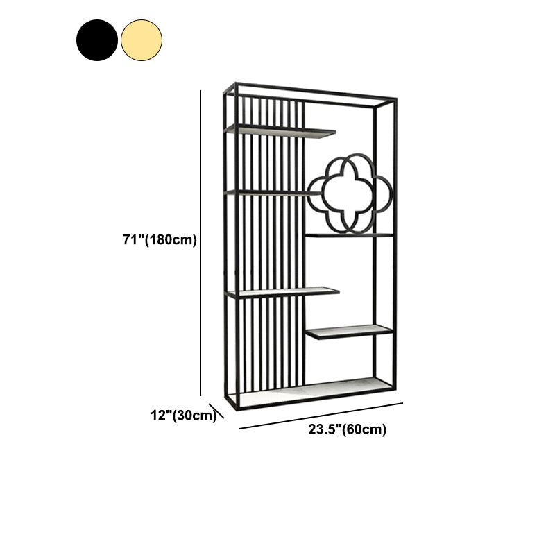 71"H Bookshelf Glam Style Open Back Bookcase for Home Office Study Room Clearhalo 'Bookcases' 'furn' 'furn_bookcases' 'Furniture' 'furniture_bookcases' 'kitchen' 'kitchen_bookcases' 'Living Room Furniture' 'Office Furniture' 4719462