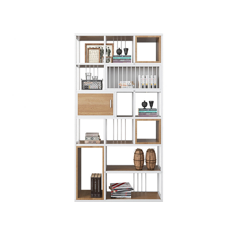 79"H Bookshelf Industrial Style Open Back Bookcase for Home Office 31.5"L x 11.8"W x 78.7"H White Clearhalo 'Bookcases' 'furn' 'furn_bookcases' 'Furniture' 'furniture_bookcases' 'kitchen' 'kitchen_bookcases' 'Living Room Furniture' 'Office Furniture' 4719470