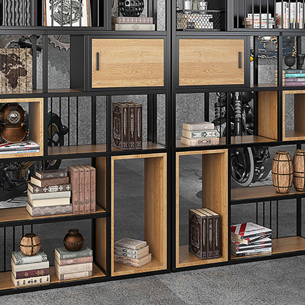 79"H Bookshelf Industrial Style Open Back Bookcase for Home Office Clearhalo 'Bookcases' 'furn' 'furn_bookcases' 'Furniture' 'furniture_bookcases' 'kitchen' 'kitchen_bookcases' 'Living Room Furniture' 'Office Furniture' 4719475