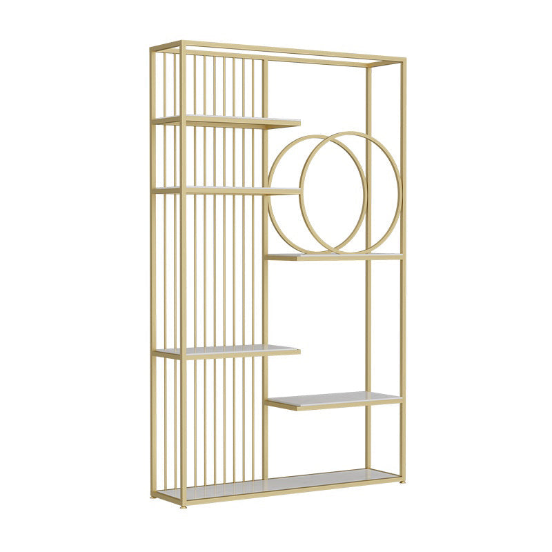 70.87"H Bookshelf Glam Style Open Back Bookcase for Home Office Study Room Gold Clearhalo 'Bookcases' 'furn' 'furn_bookcases' 'Furniture' 'furniture_bookcases' 'kitchen' 'kitchen_bookcases' 'Living Room Furniture' 'Office Furniture' 4719489