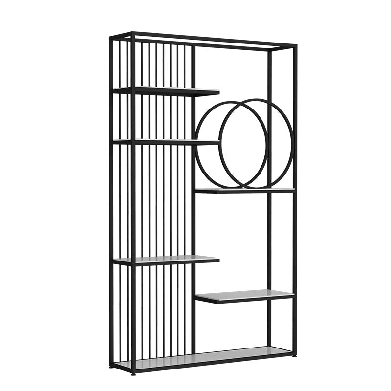 70.87"H Bookshelf Glam Style Open Back Bookcase for Home Office Study Room Black Clearhalo 'Bookcases' 'furn' 'furn_bookcases' 'Furniture' 'furniture_bookcases' 'kitchen' 'kitchen_bookcases' 'Living Room Furniture' 'Office Furniture' 4719490