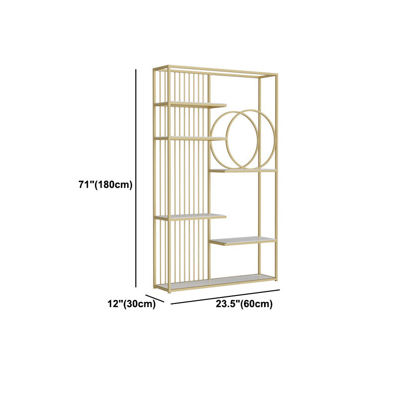 70.87"H Bookshelf Glam Style Open Back Bookcase for Home Office Study Room Clearhalo 'Bookcases' 'furn' 'furn_bookcases' 'Furniture' 'furniture_bookcases' 'kitchen' 'kitchen_bookcases' 'Living Room Furniture' 'Office Furniture' 4719496