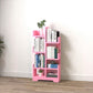 Scandinavian Manufactured Wood Geometric Bookshelf Vertical Open Bookshelf Pink 16.1"L x 6.7"W x 36.2"H Clearhalo 'Bookcases' 'Furniture' 'furniture_bookcases' 'kitchen' 'kitchen_bookcases' 'Living Room Furniture' 'Office Furniture' 4719512
