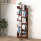 Scandinavian Manufactured Wood Geometric Bookshelf Vertical Open Bookshelf Red Brown 16.1"L x 6.7"W x 56.7"H Clearhalo 'Bookcases' 'Furniture' 'furniture_bookcases' 'kitchen' 'kitchen_bookcases' 'Living Room Furniture' 'Office Furniture' 4719525