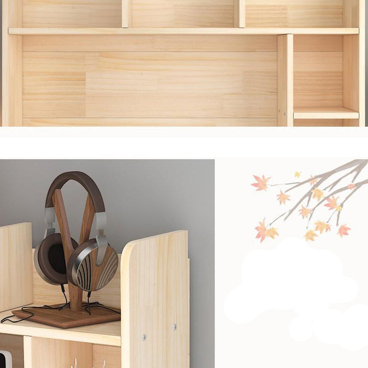 Scandinavian Closed Back Geometric Bookshelf Natural Pine Wood Bookshelf Clearhalo 'Bookcases' 'furn' 'furn_bookcases' 'Furniture' 'furniture_bookcases' 'kitchen' 'kitchen_bookcases' 'Living Room Furniture' 'Office Furniture' 4719548