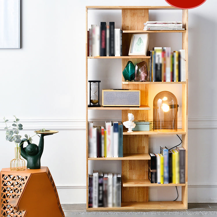 Open Back Bookshelf Scandinavian Style Solid Wood Bookcase for Study Room Office Natural Clearhalo 'Bookcases' 'furn' 'furn_bookcases' 'Furniture' 'furniture_bookcases' 'kitchen' 'kitchen_bookcases' 'Living Room Furniture' 'Office Furniture' 4719566