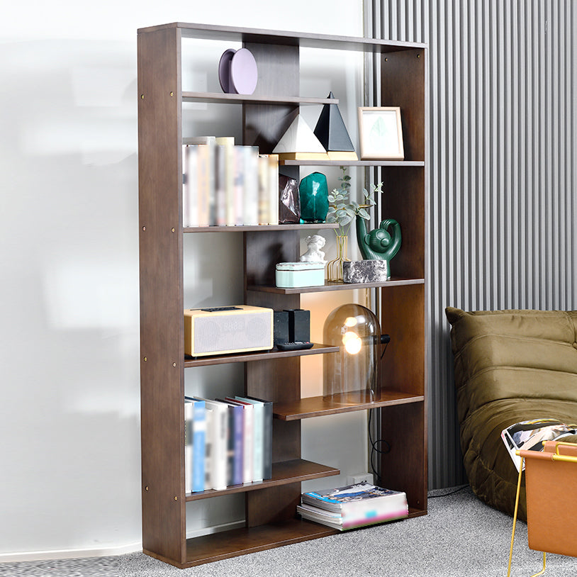 Open Back Bookshelf Scandinavian Style Solid Wood Bookcase for Study Room Office Brown Clearhalo 'Bookcases' 'furn' 'furn_bookcases' 'Furniture' 'furniture_bookcases' 'kitchen' 'kitchen_bookcases' 'Living Room Furniture' 'Office Furniture' 4719567