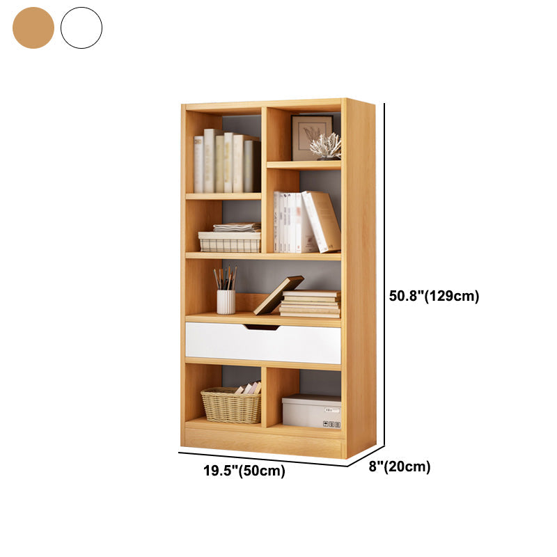 Vertical Manufactured Wood Scandinavian Etagere Bookshelf with Drawer Clearhalo 'Bookcases' 'furn' 'furn_bookcases' 'Furniture' 'furniture_bookcases' 'kitchen' 'kitchen_bookcases' 'Living Room Furniture' 'Office Furniture' 4719594