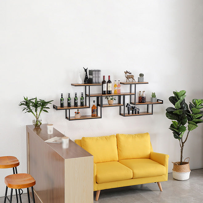Wall Mounted Bookshelf Solid Wood Industrial Style Bookcase for Home Office Clearhalo 'Bookcases' 'Furniture' 'furniture_bookcases' 'kitchen' 'kitchen_bookcases' 'Living Room Furniture' 'Office Furniture' 4719608