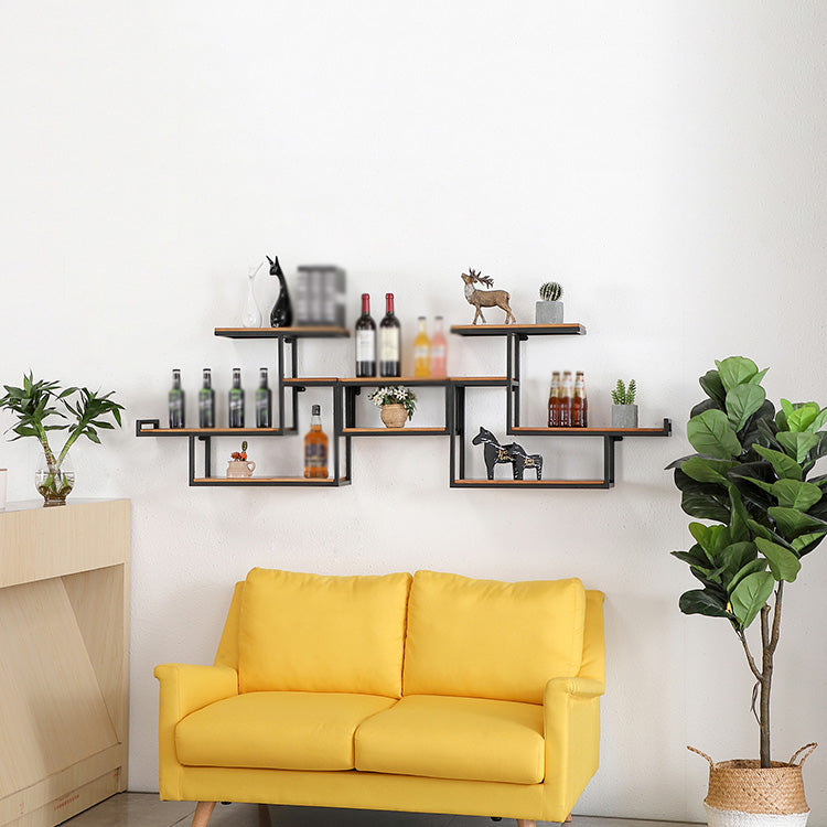 Wall Mounted Bookshelf Solid Wood Industrial Style Bookcase for Home Office Clearhalo 'Bookcases' 'Furniture' 'furniture_bookcases' 'kitchen' 'kitchen_bookcases' 'Living Room Furniture' 'Office Furniture' 4719609