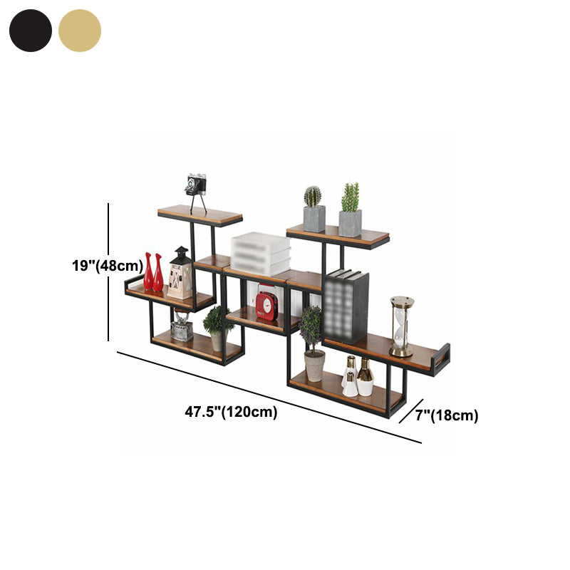 Wall Mounted Bookshelf Solid Wood Industrial Style Bookcase for Home Office Clearhalo 'Bookcases' 'Furniture' 'furniture_bookcases' 'kitchen' 'kitchen_bookcases' 'Living Room Furniture' 'Office Furniture' 4719611