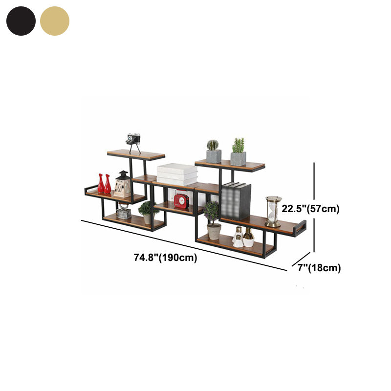 Wall Mounted Bookshelf Solid Wood Industrial Style Bookcase for Home Office Clearhalo 'Bookcases' 'Furniture' 'furniture_bookcases' 'kitchen' 'kitchen_bookcases' 'Living Room Furniture' 'Office Furniture' 4719613
