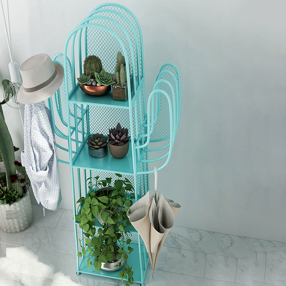 Scandinavian Iron Geometric Bookshelf Vertical Bookshelf,16.5"L x 11.8"W x 59"H Blue Clearhalo 'Bookcases' 'furn' 'furn_bookcases' 'Furniture' 'furniture_bookcases' 'kitchen' 'kitchen_bookcases' 'Living Room Furniture' 'Office Furniture' 4719617