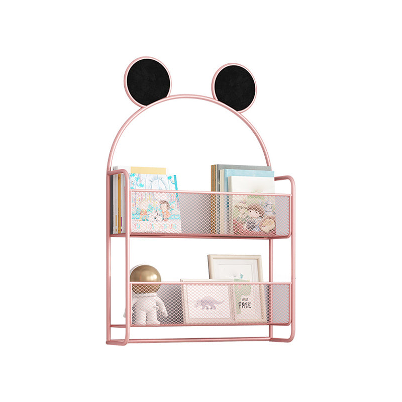 Wall Mounted Bookcase Scandinavian Style Bookshelf for Home Office Study Room 20.5"L x 5.1"W x 32.3"H Pink Clearhalo 'Bookcases' 'furn' 'furn_bookcases' 'Furniture' 'furniture_bookcases' 'kitchen' 'kitchen_bookcases' 'Living Room Furniture' 'Office Furniture' 4719636