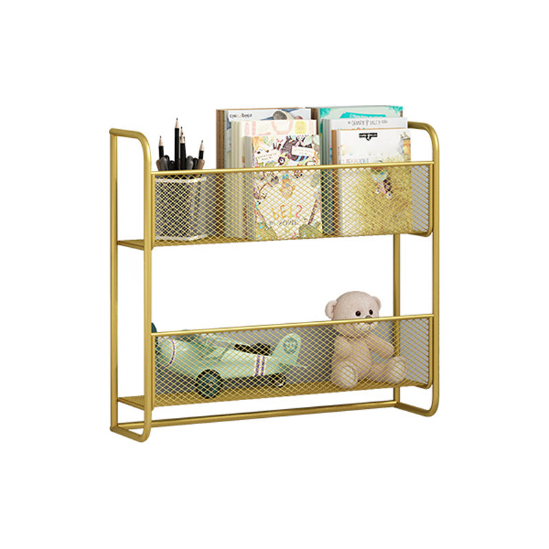 Wall Mounted Bookcase Scandinavian Style Bookshelf for Home Office Study Room 20.5"L x 5.1"W x 20.5"H Gold Clearhalo 'Bookcases' 'furn' 'furn_bookcases' 'Furniture' 'furniture_bookcases' 'kitchen' 'kitchen_bookcases' 'Living Room Furniture' 'Office Furniture' 4719639