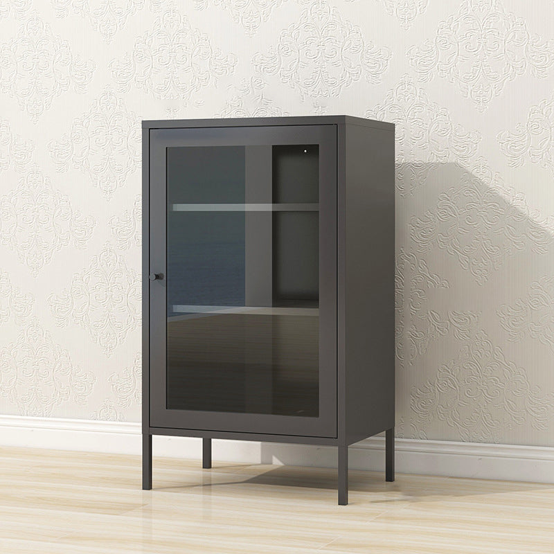 40"H Bookshelf Scandinavian Style With Door Bookcase for Home Office and Study Room Black Clearhalo 'Bookcases' 'Furniture' 'furniture_bookcases' 'kitchen' 'kitchen_bookcases' 'Living Room Furniture' 'Office Furniture' 4719652