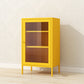 40"H Bookshelf Scandinavian Style With Door Bookcase for Home Office and Study Room Yellow Clearhalo 'Bookcases' 'Furniture' 'furniture_bookcases' 'kitchen' 'kitchen_bookcases' 'Living Room Furniture' 'Office Furniture' 4719654