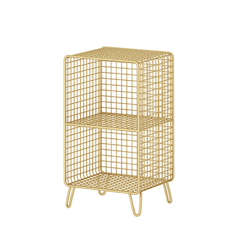 Iron Industrial Standard Bookshelf Closed Back Vertical Bookshelf for Bedroom 14"L x 12"W x 26"H Gold Clearhalo 'Bookcases' 'furn' 'furn_bookcases' 'Furniture' 'furniture_bookcases' 'kitchen' 'kitchen_bookcases' 'Living Room Furniture' 'Office Furniture' 4719664