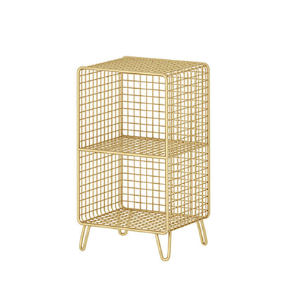 Iron Industrial Standard Bookshelf Closed Back Vertical Bookshelf for Bedroom 14"L x 12"W x 26"H Gold Clearhalo 'Bookcases' 'furn' 'furn_bookcases' 'Furniture' 'furniture_bookcases' 'kitchen' 'kitchen_bookcases' 'Living Room Furniture' 'Office Furniture' 4719664