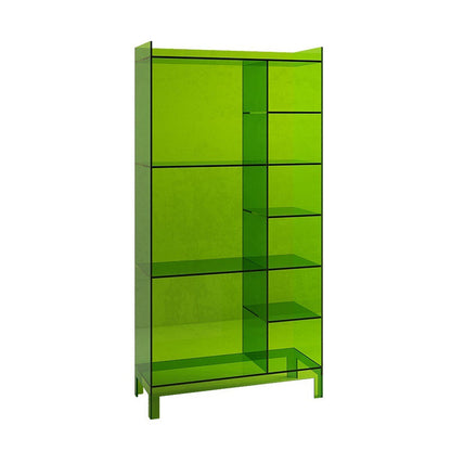 Scandinavian Acrylic Standard Bookshelf Closed Back Bookshelf,23.6"L x 9.84"W x 47.2"H Dark Green Clearhalo 'Bookcases' 'furn' 'furn_bookcases' 'Furniture' 'furniture_bookcases' 'kitchen' 'kitchen_bookcases' 'Living Room Furniture' 'Office Furniture' 4719685