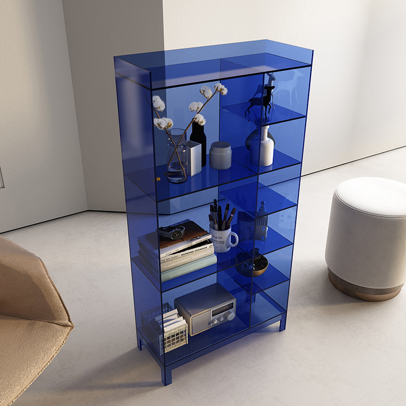 Scandinavian Acrylic Standard Bookshelf Closed Back Bookshelf,23.6"L x 9.84"W x 47.2"H Clearhalo 'Bookcases' 'furn' 'furn_bookcases' 'Furniture' 'furniture_bookcases' 'kitchen' 'kitchen_bookcases' 'Living Room Furniture' 'Office Furniture' 4719686