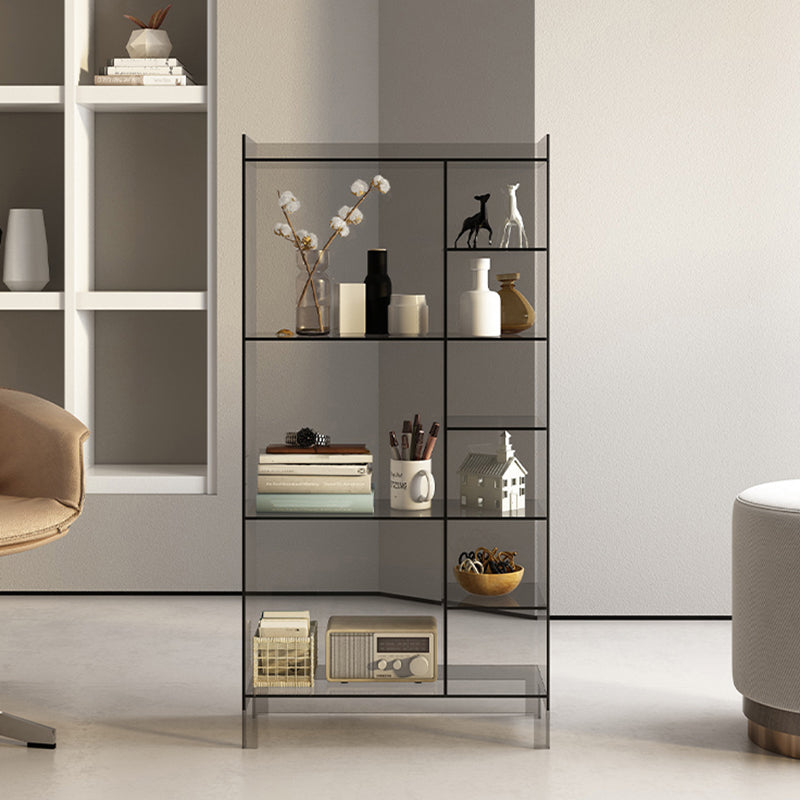 Scandinavian Acrylic Standard Bookshelf Closed Back Bookshelf,23.6"L x 9.84"W x 47.2"H Clearhalo 'Bookcases' 'furn' 'furn_bookcases' 'Furniture' 'furniture_bookcases' 'kitchen' 'kitchen_bookcases' 'Living Room Furniture' 'Office Furniture' 4719694