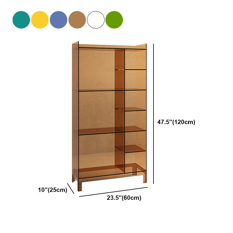 Scandinavian Acrylic Standard Bookshelf Closed Back Bookshelf,23.6"L x 9.84"W x 47.2"H Clearhalo 'Bookcases' 'furn' 'furn_bookcases' 'Furniture' 'furniture_bookcases' 'kitchen' 'kitchen_bookcases' 'Living Room Furniture' 'Office Furniture' 4719699