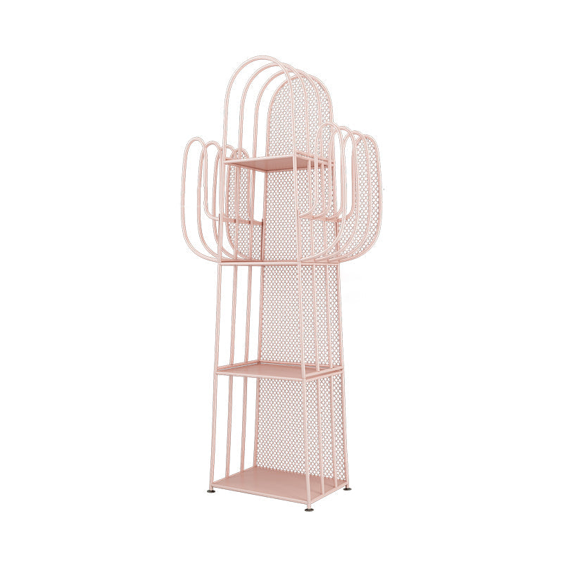Closed Back Bookcase 59"H Scandinavian Style Bookshelf for Home Office Study Room Pink Clearhalo 'Bookcases' 'furn' 'furn_bookcases' 'Furniture' 'furniture_bookcases' 'kitchen' 'kitchen_bookcases' 'Living Room Furniture' 'Office Furniture' 4719704