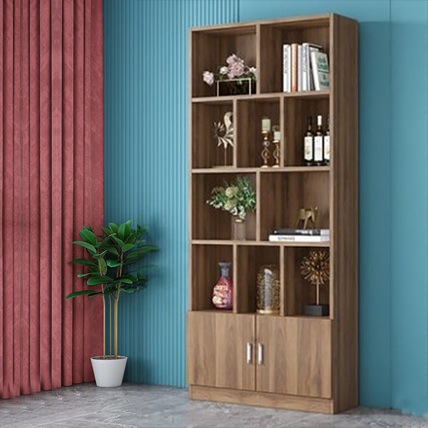 Closed Back Bookshelf Scandinavian Style Bookcase for Home Office and Study Room 31.5"L x 11.8"W x 78.7"H Brown Clearhalo 'Bookcases' 'furn' 'furn_bookcases' 'Furniture' 'furniture_bookcases' 'kitchen' 'kitchen_bookcases' 'Living Room Furniture' 'Office Furniture' 4719716