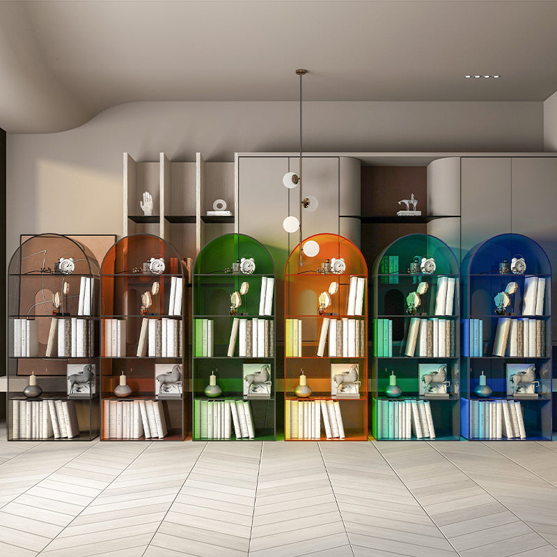 Open Back Bookshelf Acrylic Scandinavian Style Bookcase for Home Office Study Room Clearhalo 'Bookcases' 'furn' 'furn_bookcases' 'Furniture' 'furniture_bookcases' 'kitchen' 'kitchen_bookcases' 'Living Room Furniture' 'Office Furniture' 4719729