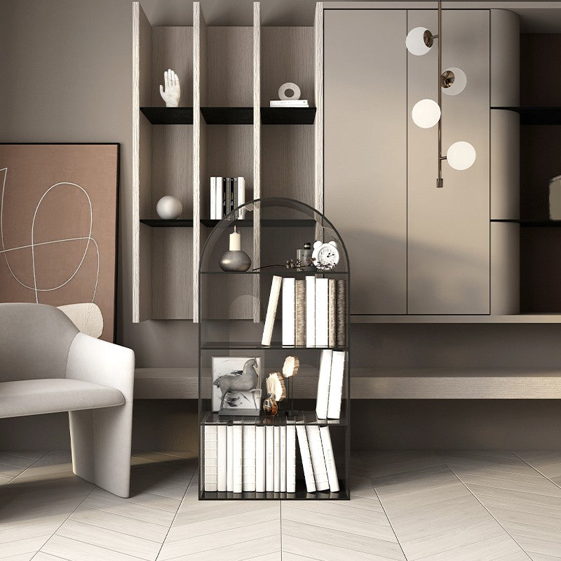 Open Back Bookshelf Acrylic Scandinavian Style Bookcase for Home Office Study Room Clearhalo 'Bookcases' 'furn' 'furn_bookcases' 'Furniture' 'furniture_bookcases' 'kitchen' 'kitchen_bookcases' 'Living Room Furniture' 'Office Furniture' 4719731