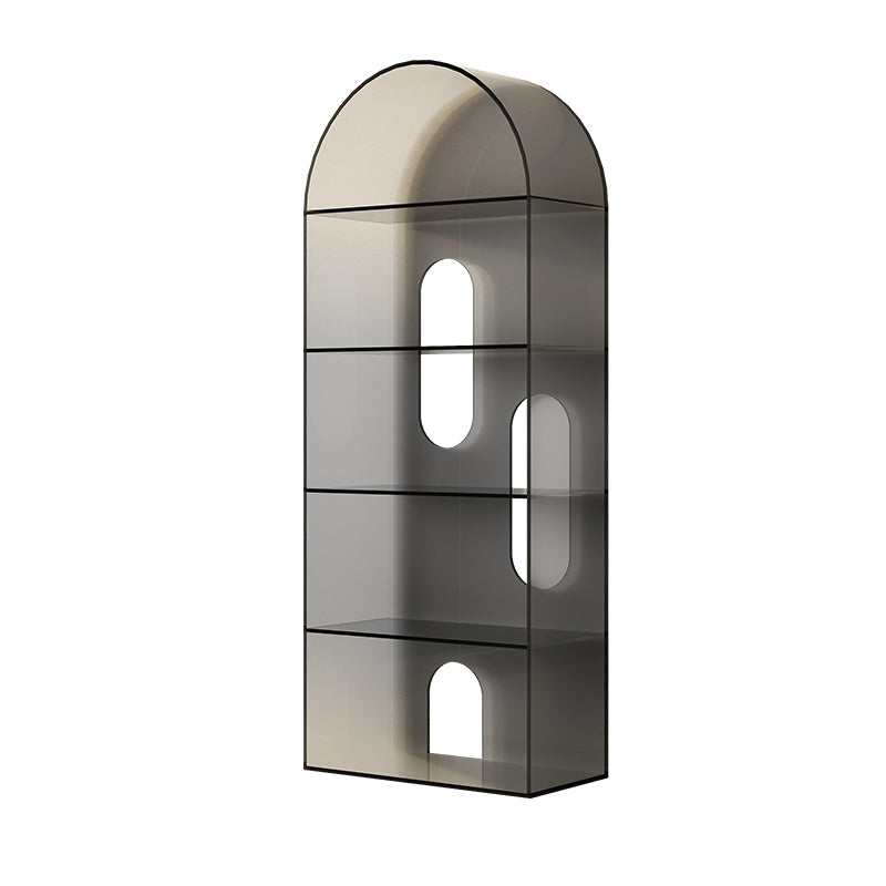 Open Back Bookshelf Acrylic Scandinavian Style Bookcase for Home Office Study Room 23.6"L x 11"W x 59.1"H Grey Clearhalo 'Bookcases' 'furn' 'furn_bookcases' 'Furniture' 'furniture_bookcases' 'kitchen' 'kitchen_bookcases' 'Living Room Furniture' 'Office Furniture' 4719734