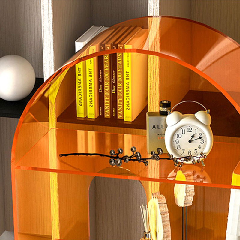 Open Back Bookshelf Acrylic Scandinavian Style Bookcase for Home Office Study Room Clearhalo 'Bookcases' 'furn' 'furn_bookcases' 'Furniture' 'furniture_bookcases' 'kitchen' 'kitchen_bookcases' 'Living Room Furniture' 'Office Furniture' 4719736