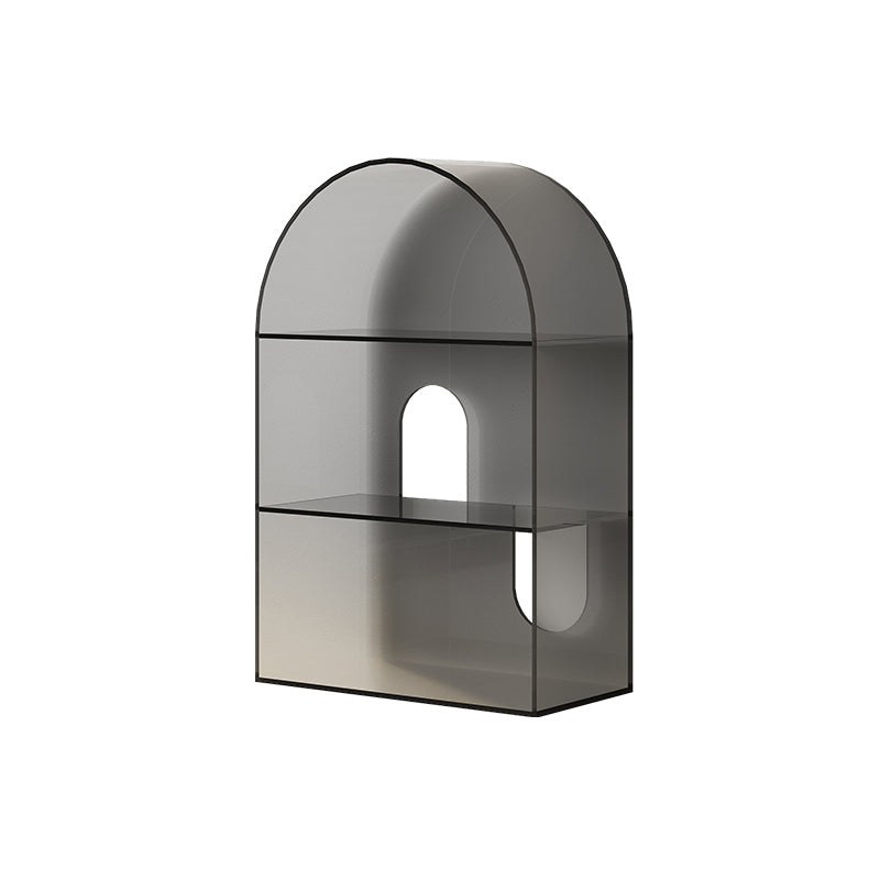 Open Back Bookshelf Acrylic Scandinavian Style Bookcase for Home Office Study Room 23.6"L x 11"W x 35.4"H Grey Clearhalo 'Bookcases' 'furn' 'furn_bookcases' 'Furniture' 'furniture_bookcases' 'kitchen' 'kitchen_bookcases' 'Living Room Furniture' 'Office Furniture' 4719738