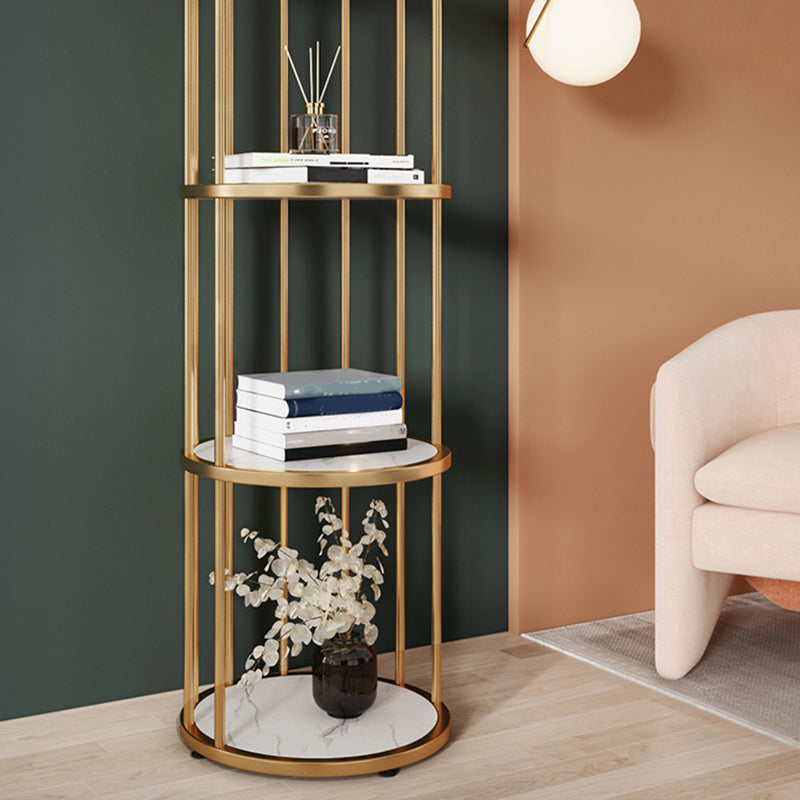 Scandinavian Metal Corner Bookshelf Open Vertical Bookshelf for Living Room Clearhalo 'Bookcases' 'furn' 'furn_bookcases' 'Furniture' 'furniture_bookcases' 'kitchen' 'kitchen_bookcases' 'Living Room Furniture' 'Office Furniture' 4719765