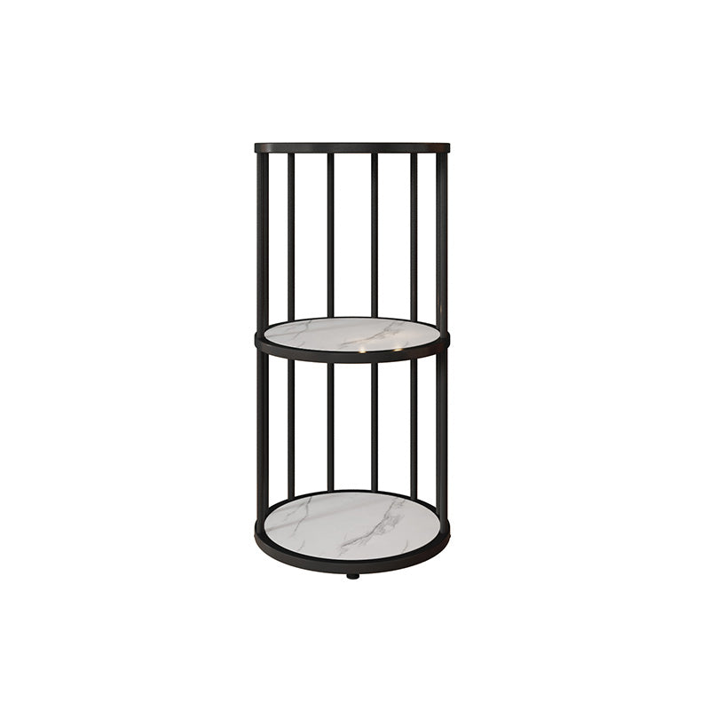 Scandinavian Metal Corner Bookshelf Open Vertical Bookshelf for Living Room 12"L x 12"W x 31.5"H Black Clearhalo 'Bookcases' 'furn' 'furn_bookcases' 'Furniture' 'furniture_bookcases' 'kitchen' 'kitchen_bookcases' 'Living Room Furniture' 'Office Furniture' 4719769